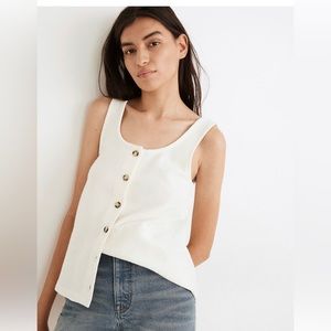 Madewell Ottoman Jacquard Button-Front Tank
